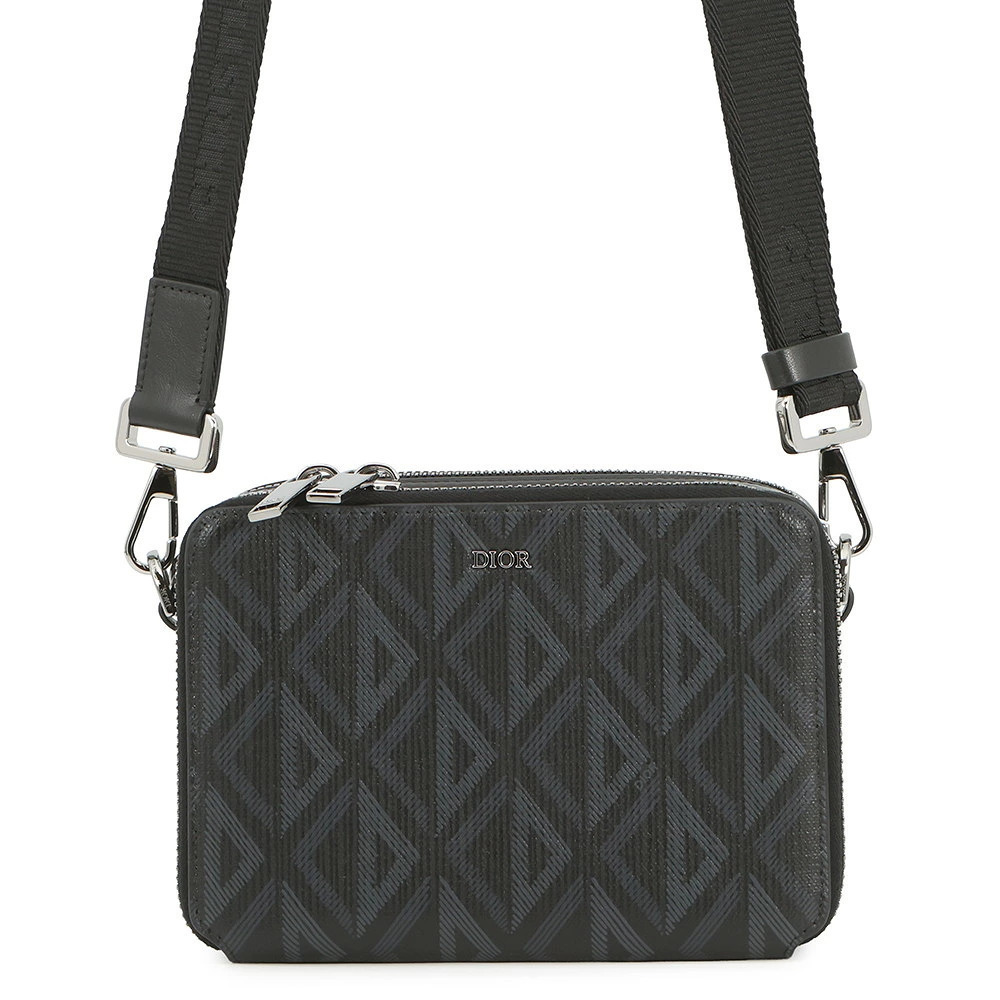 Christian Dior Shoulder Bag CD Diamond Messenger Pouch Clutch Black